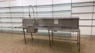 Large Stainless Steel Single Sink Unit With Overhead Washer