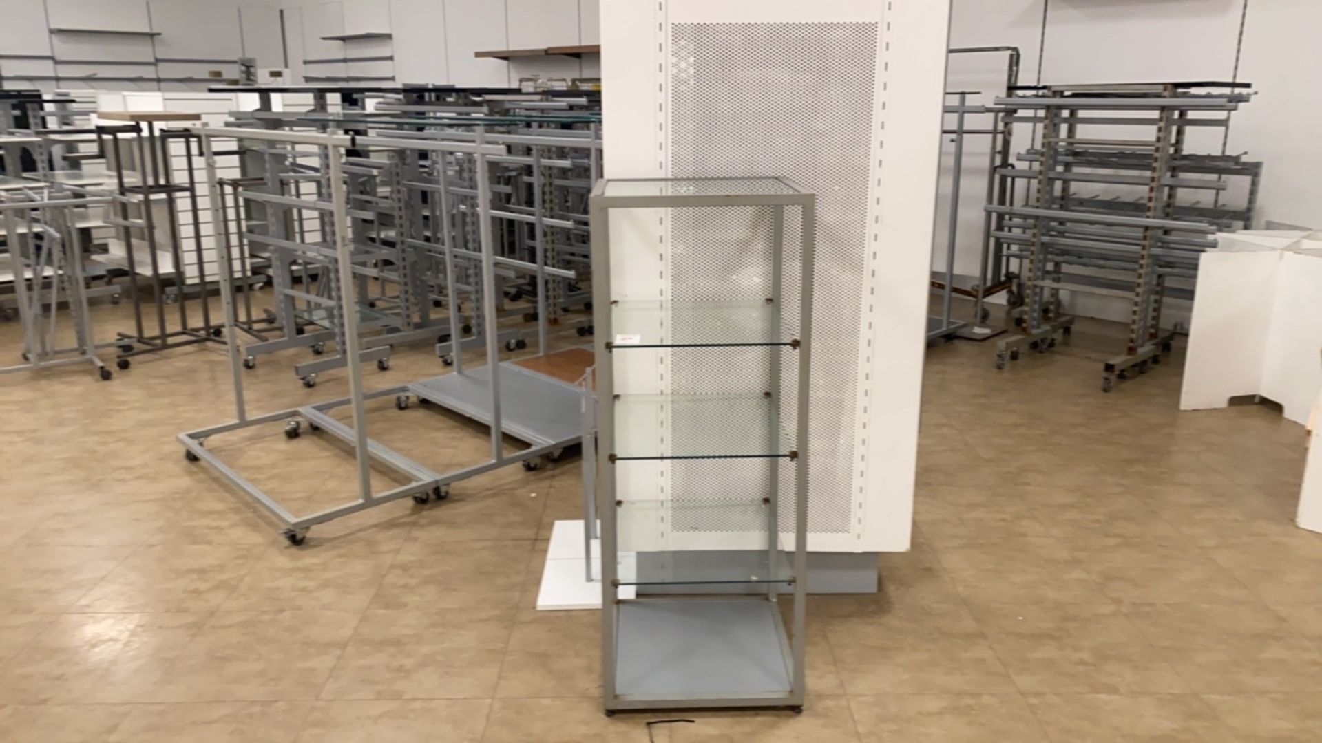 Metal Framed Glass Shelving Unit
