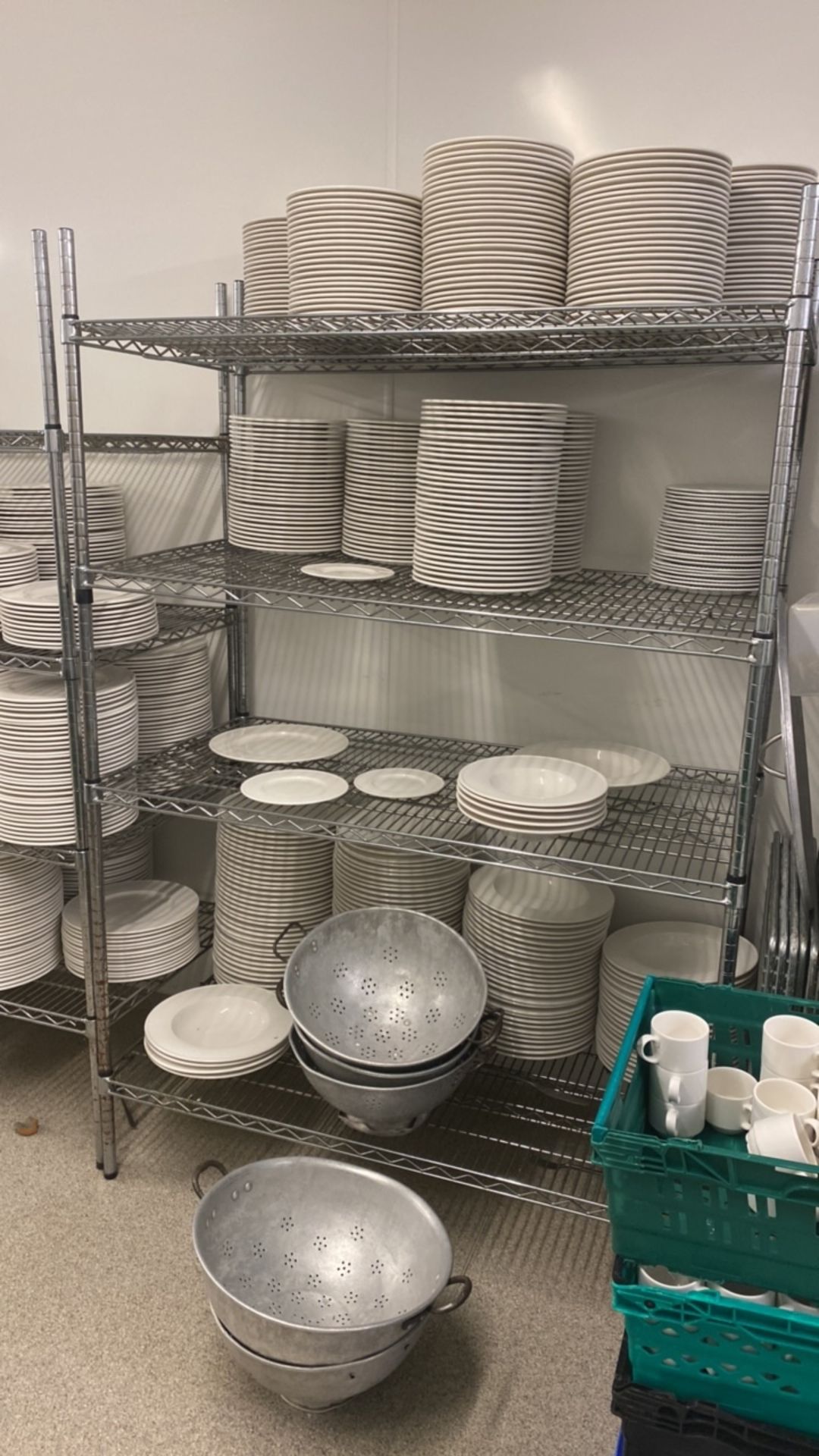 Large Quantity of Crockery on Adjustable Racking