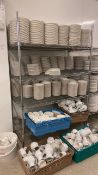 Large Quantity of Crockery on Adjustable Racking