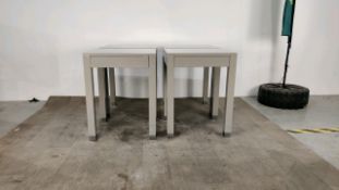 Side Table With Drawer - Grey Gloss Finished x4