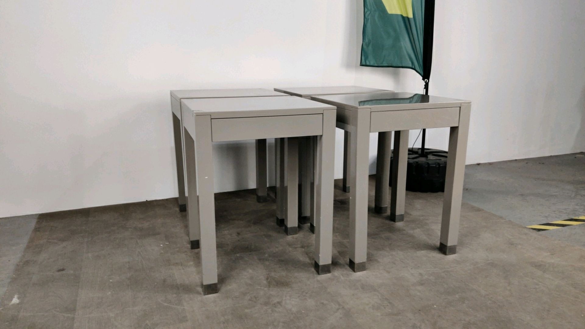 Side Table with Drawer - Grey Gloss Finished x4 - Image 3 of 9