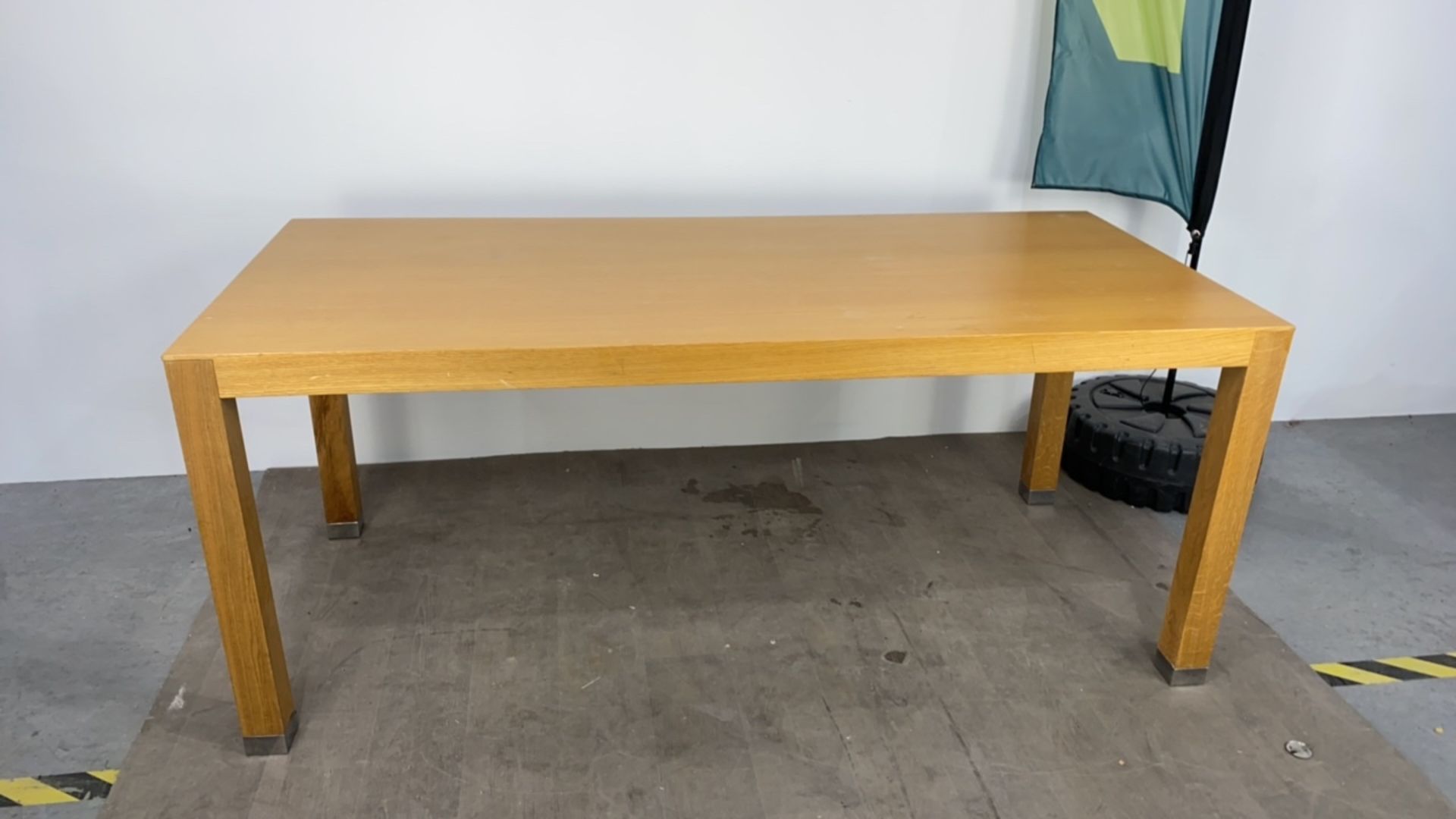 Large Wooden Table With Chromed Feet