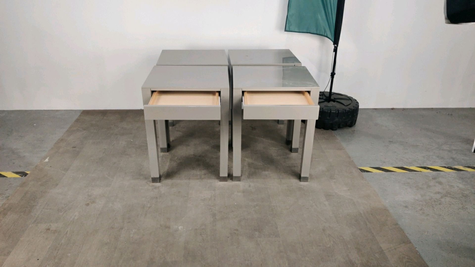 Side Table with Drawer - Grey Gloss Finished x4 - Image 3 of 7