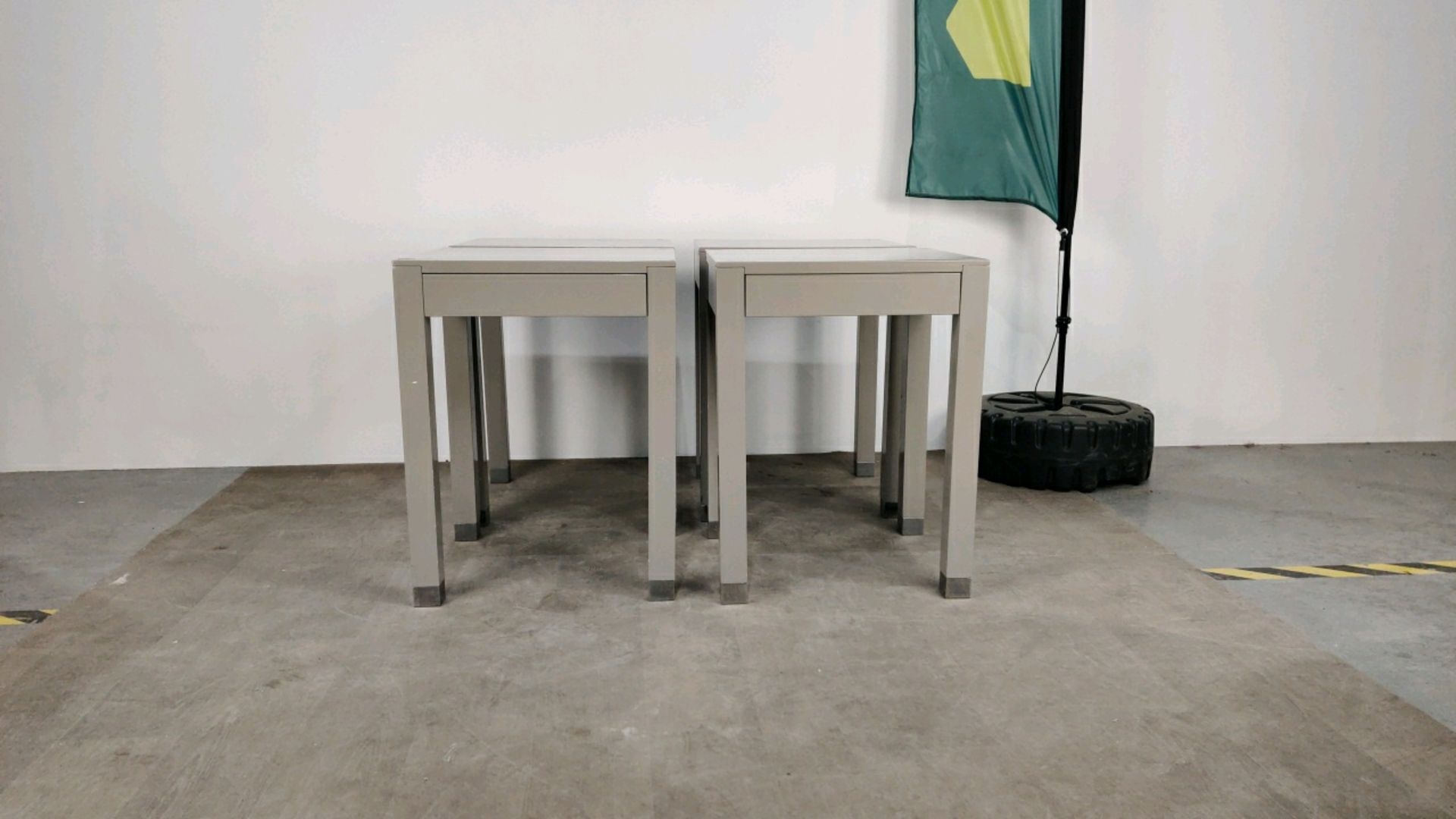 Side Table with Drawer - Grey Gloss Finished x4