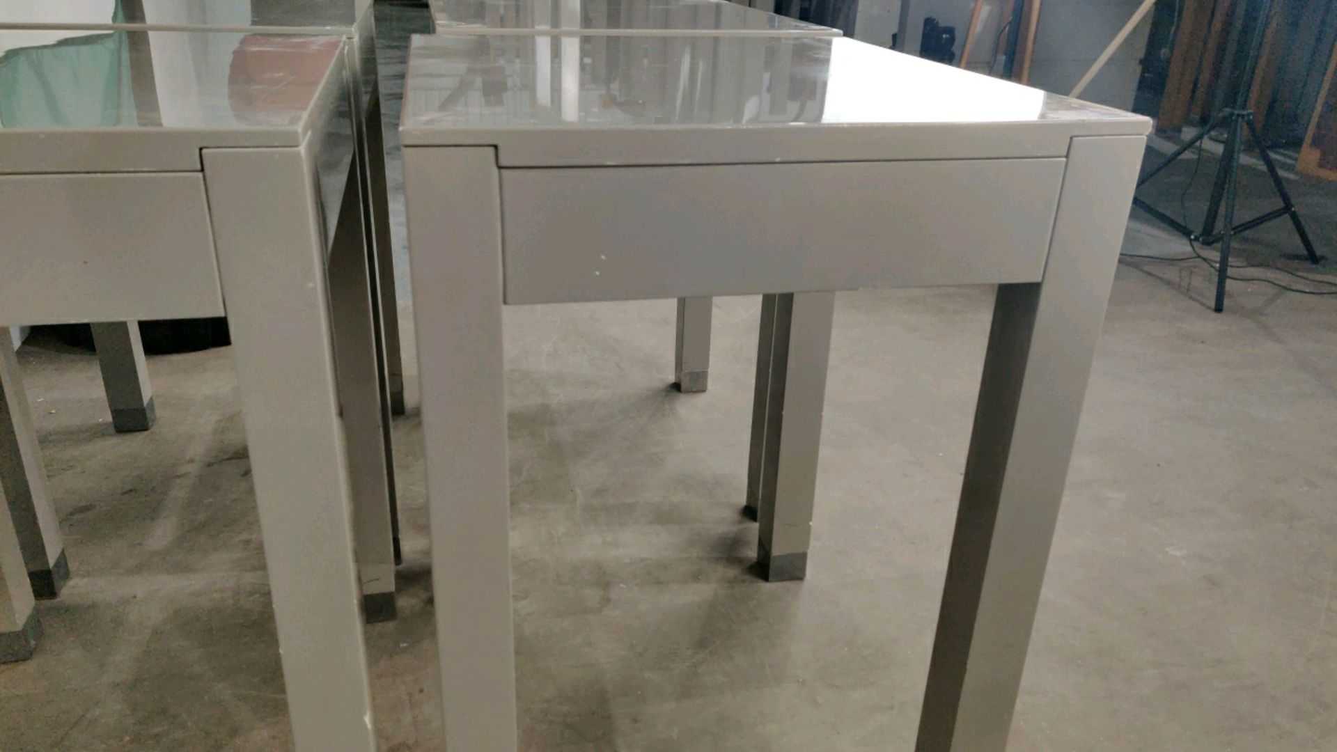 Side Table with Drawer - Grey Gloss Finished x4 - Image 6 of 9