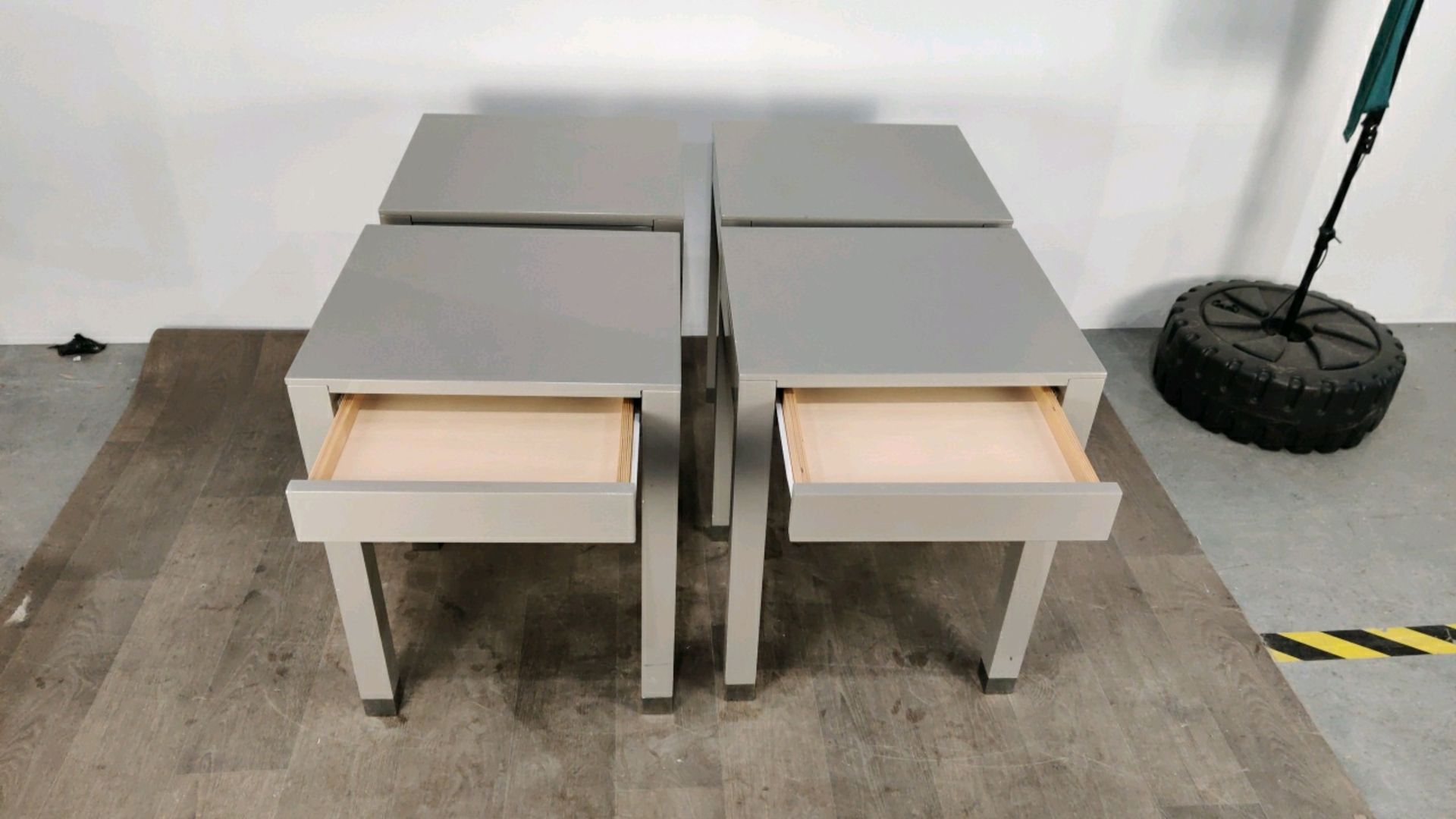 Side Table With Drawer - Grey Gloss Finished x4 - Image 2 of 7