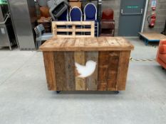 Illuminous Wooden Twitter Stand on Wheels