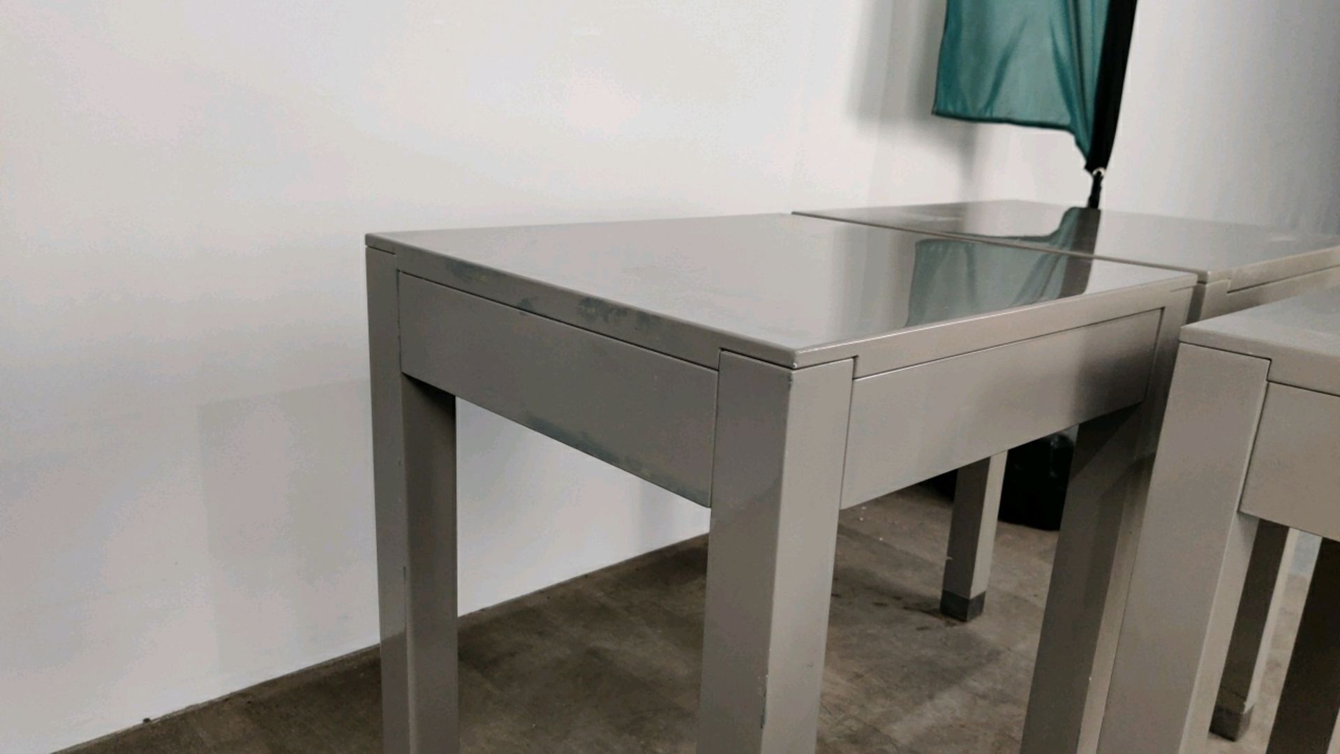 Side Table with Drawer - Grey Gloss Finished x3 - Image 9 of 9