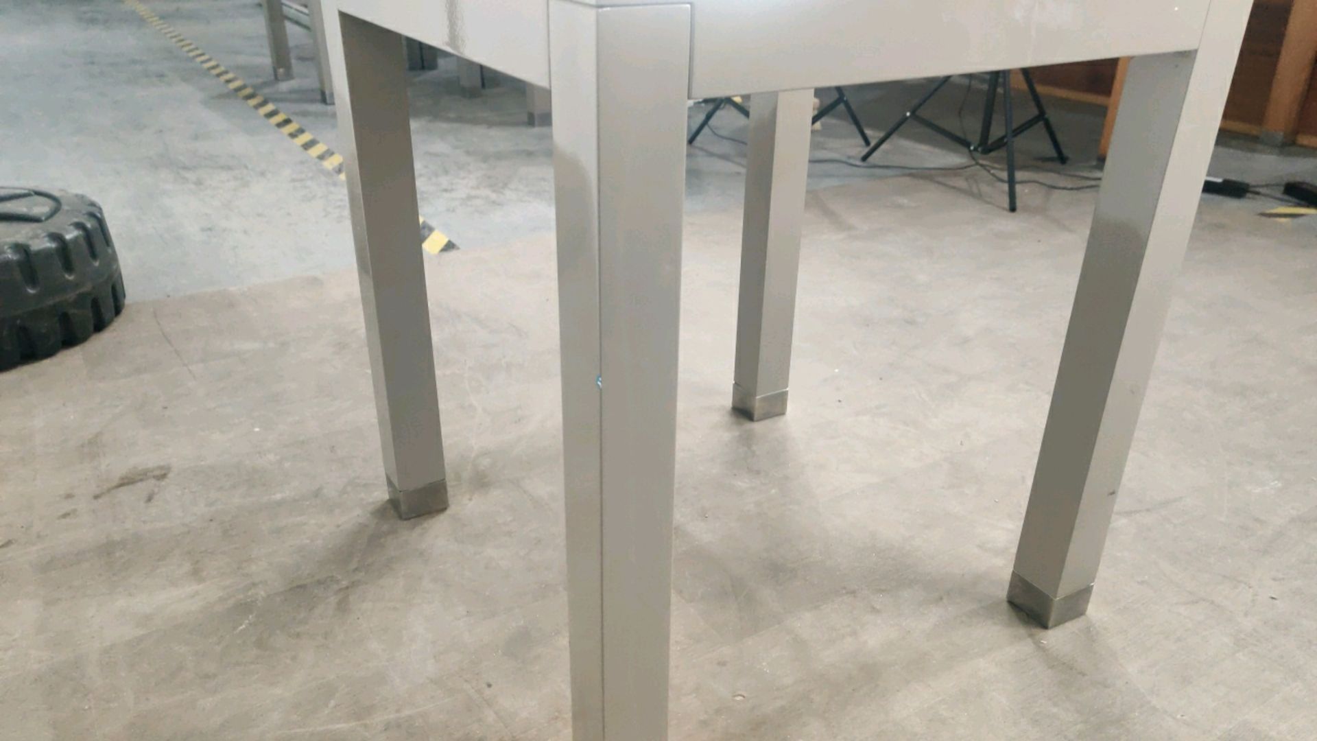Large Side Table - Grey Gloss Finished - Image 4 of 4
