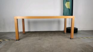 Large Wooden Table With Chromed Feet