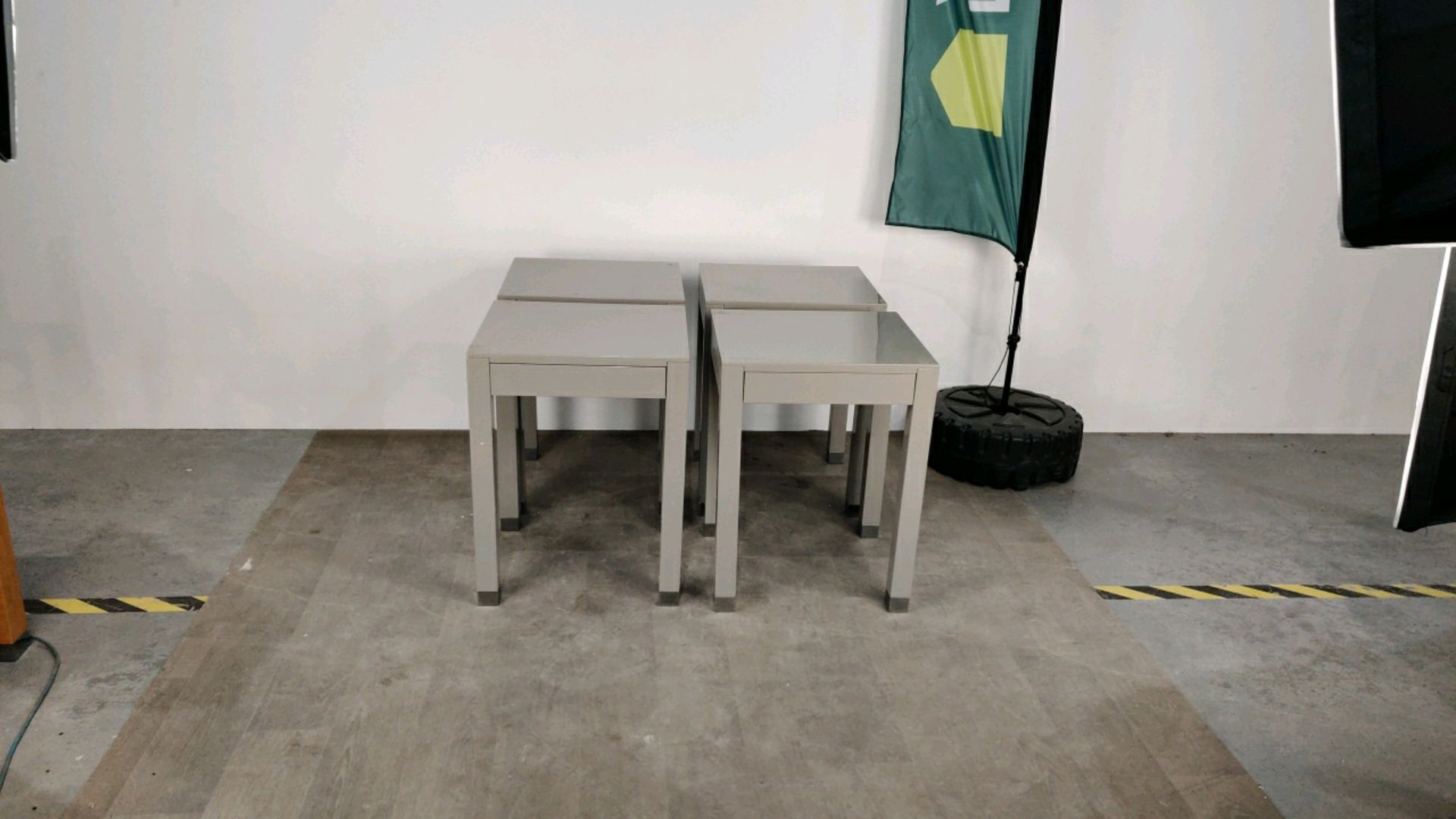 Side Table with Drawer - Grey Gloss Finished x4 - Image 2 of 9