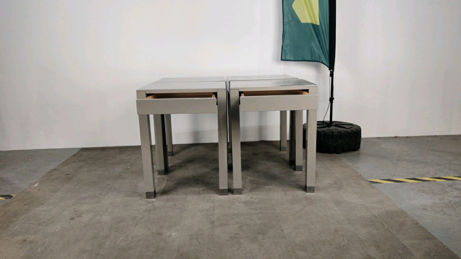 Side Table with Drawer - Grey Gloss Finished x4 - Image 2 of 7
