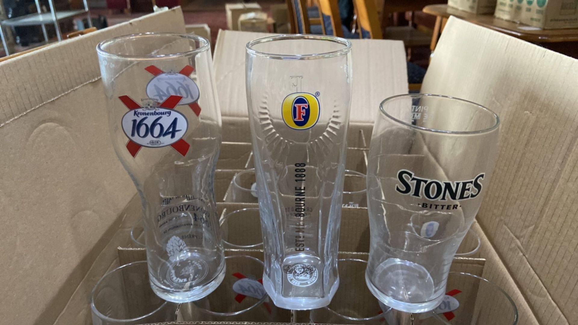 1664 & Stones Bitter Pint Glasses