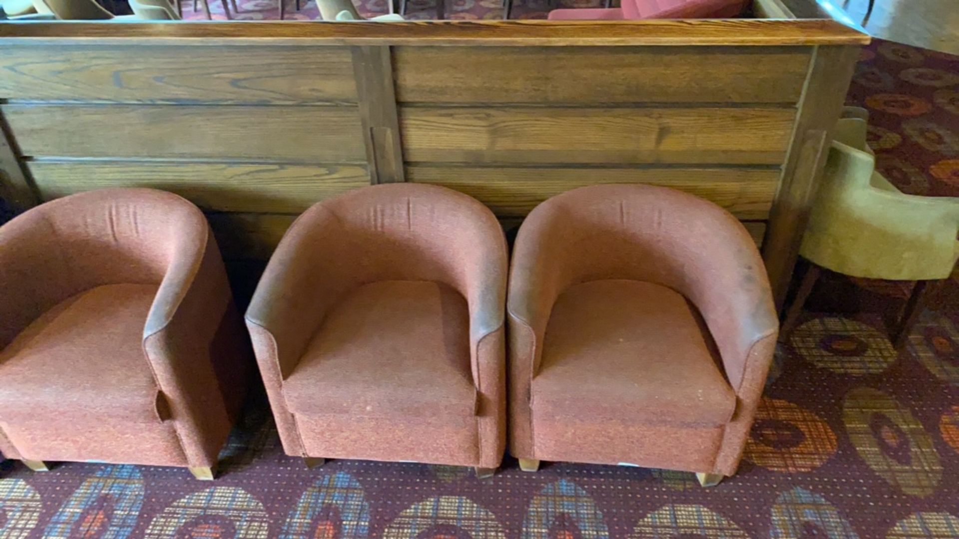 Set Of Two Dark Red Armchairs - Image 4 of 4