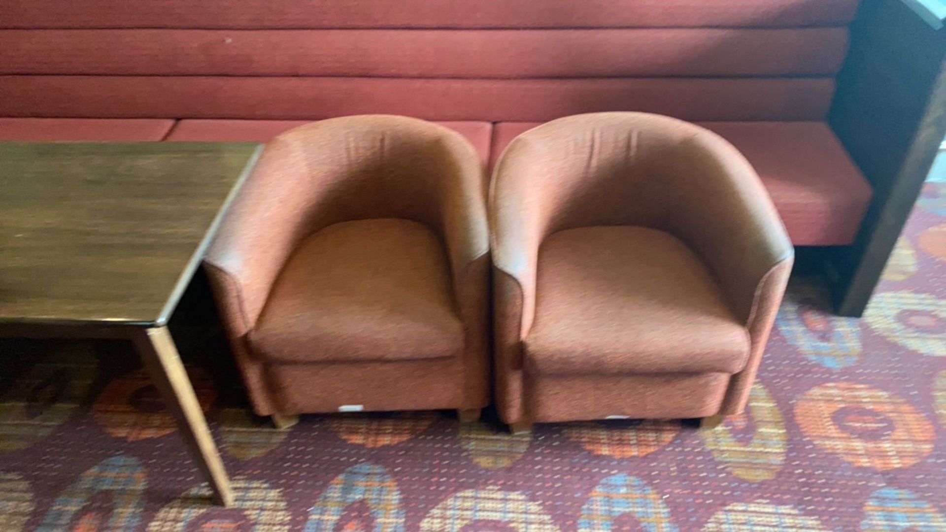 Set Of Two Dark Red Armchairs - Image 2 of 4