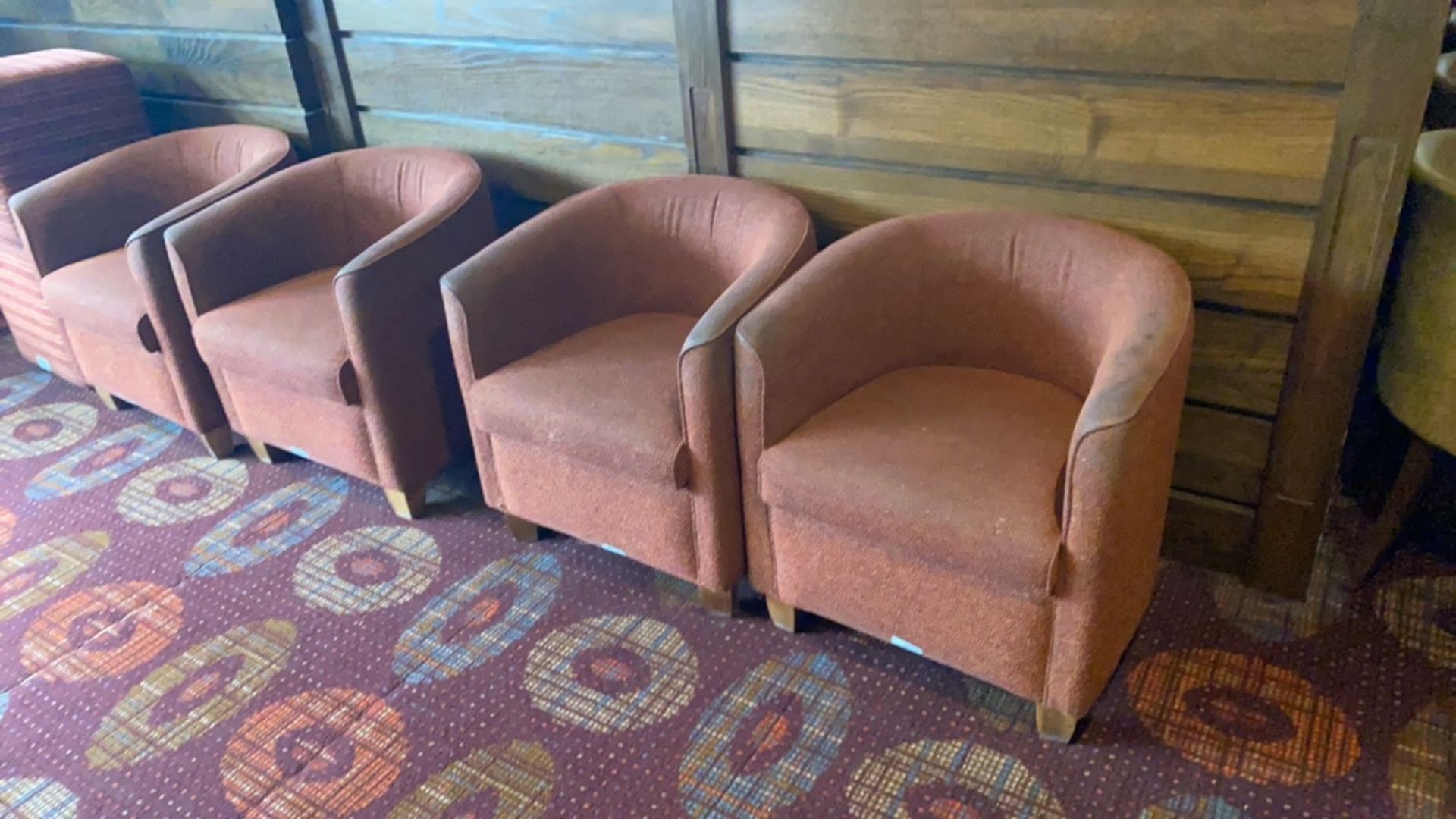 Set Of Two Dark Red Armchairs - Image 3 of 4