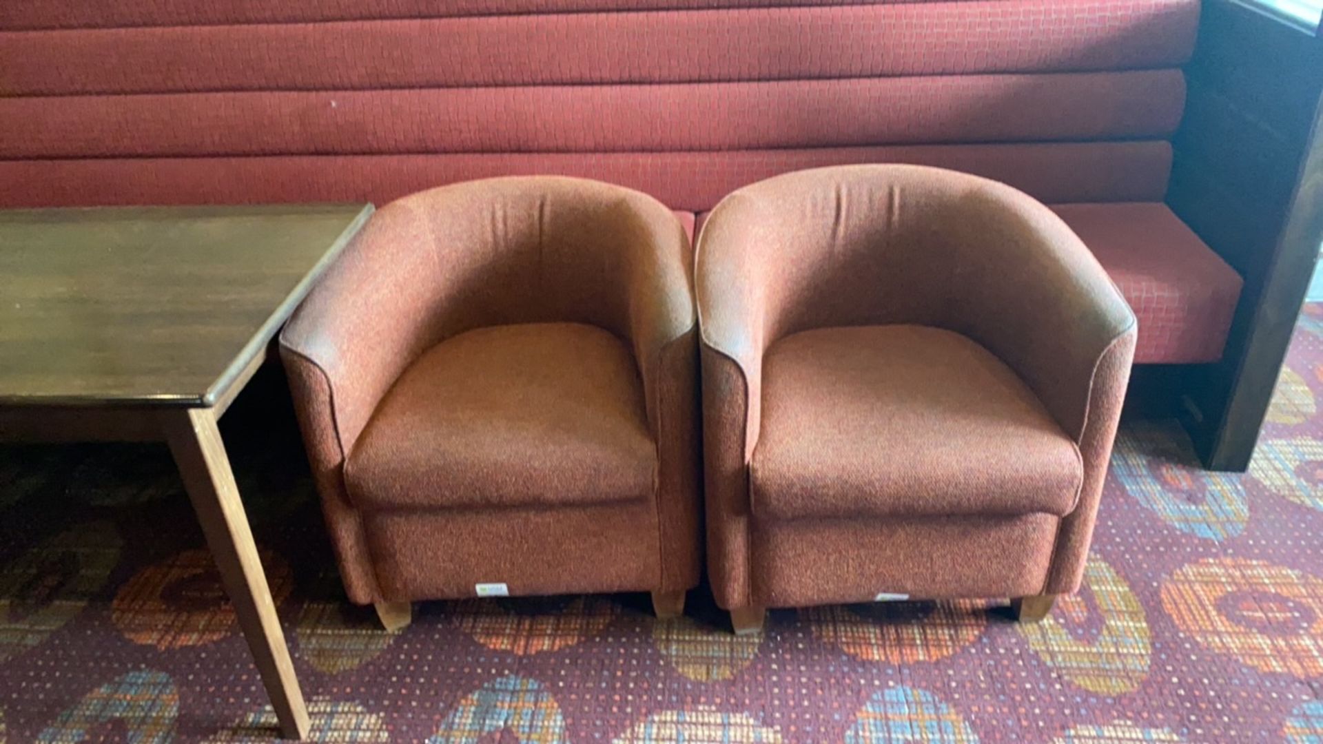 Set Of Two Dark Red Armchairs