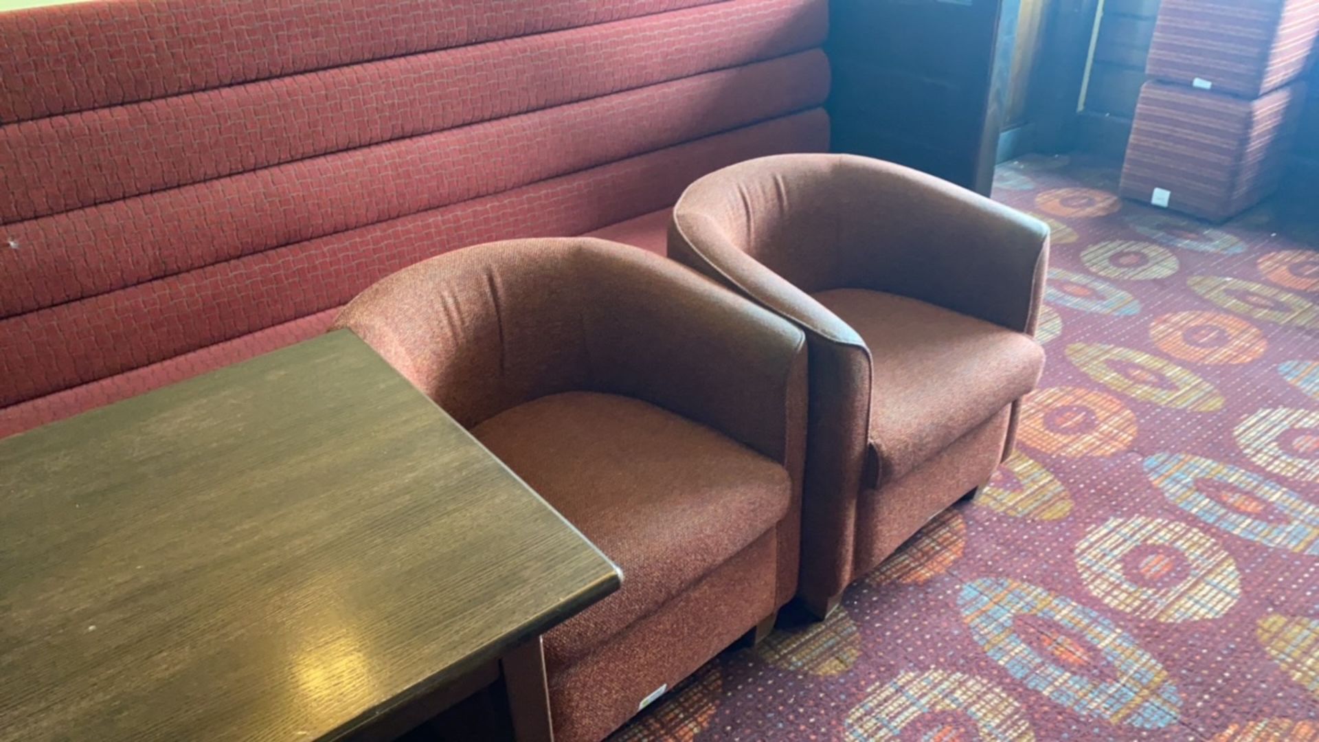 Set Of Two Dark Red Armchairs - Image 4 of 4