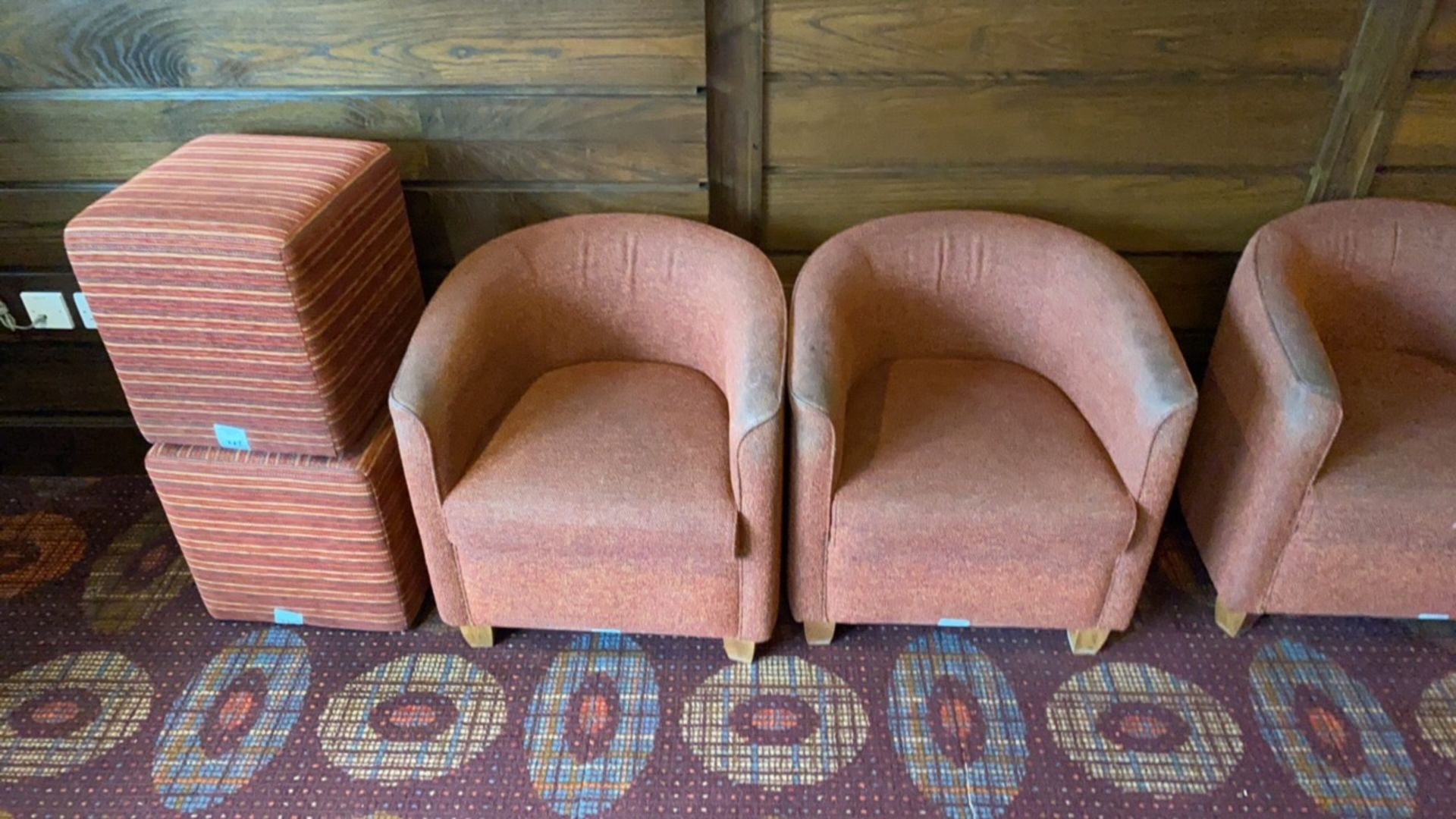 Set Of Two Dark Red Armchairs - Image 2 of 4