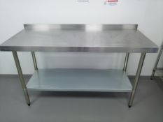 Vogue Stainless Steel Table with Upstand 1500mm