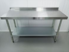 Vogue Stainless Steel Table with Upstand 1500mm