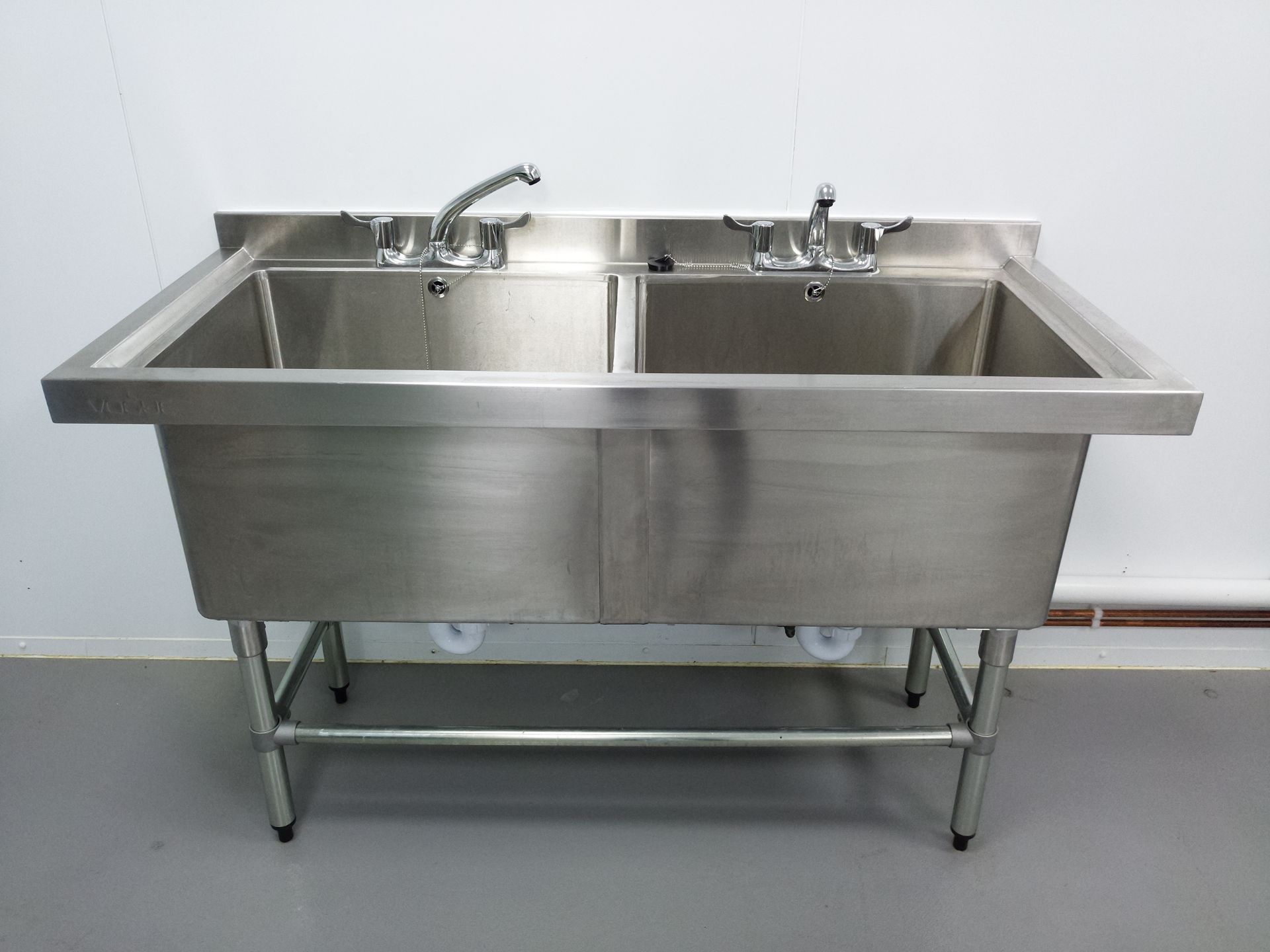 Vogue Stainless Steel Double Deep Pot Sink with Taps