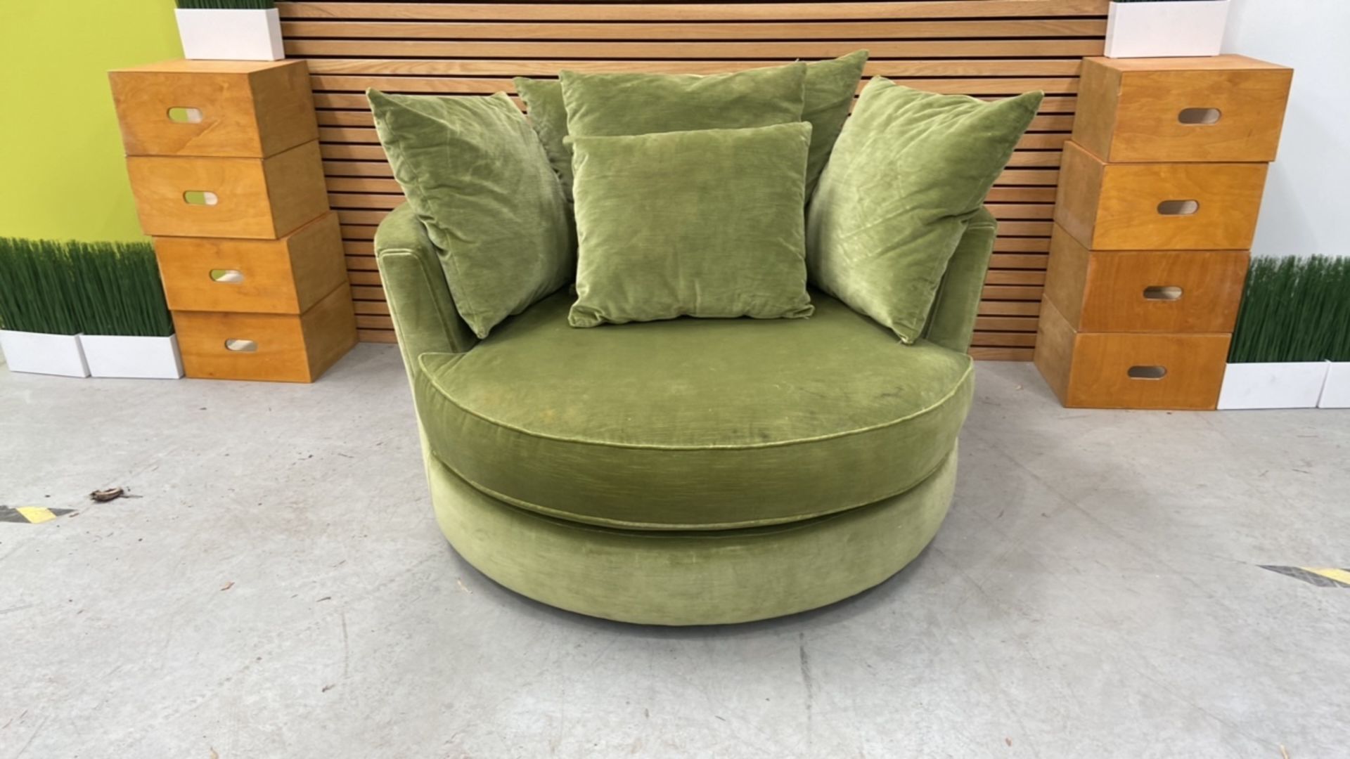 Green Velvet Swivel Chair