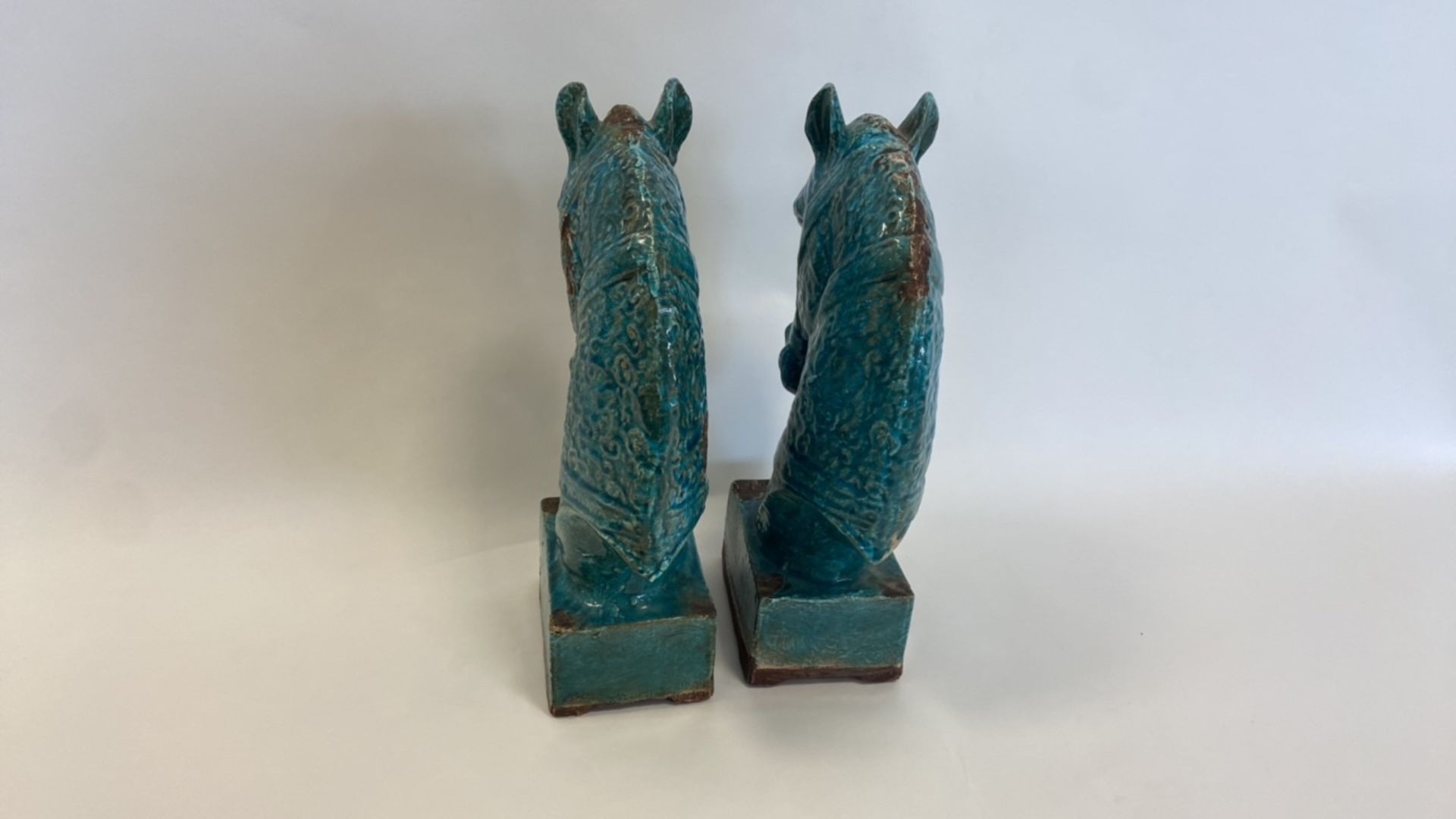 Antique, Handmade Ceramic Horse Statue - Image 4 of 8