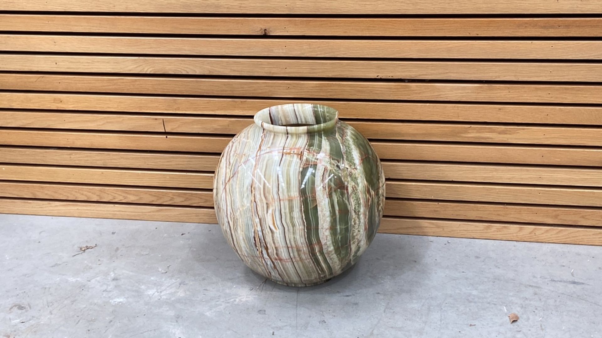 Mid-Century Onyx Green Vase