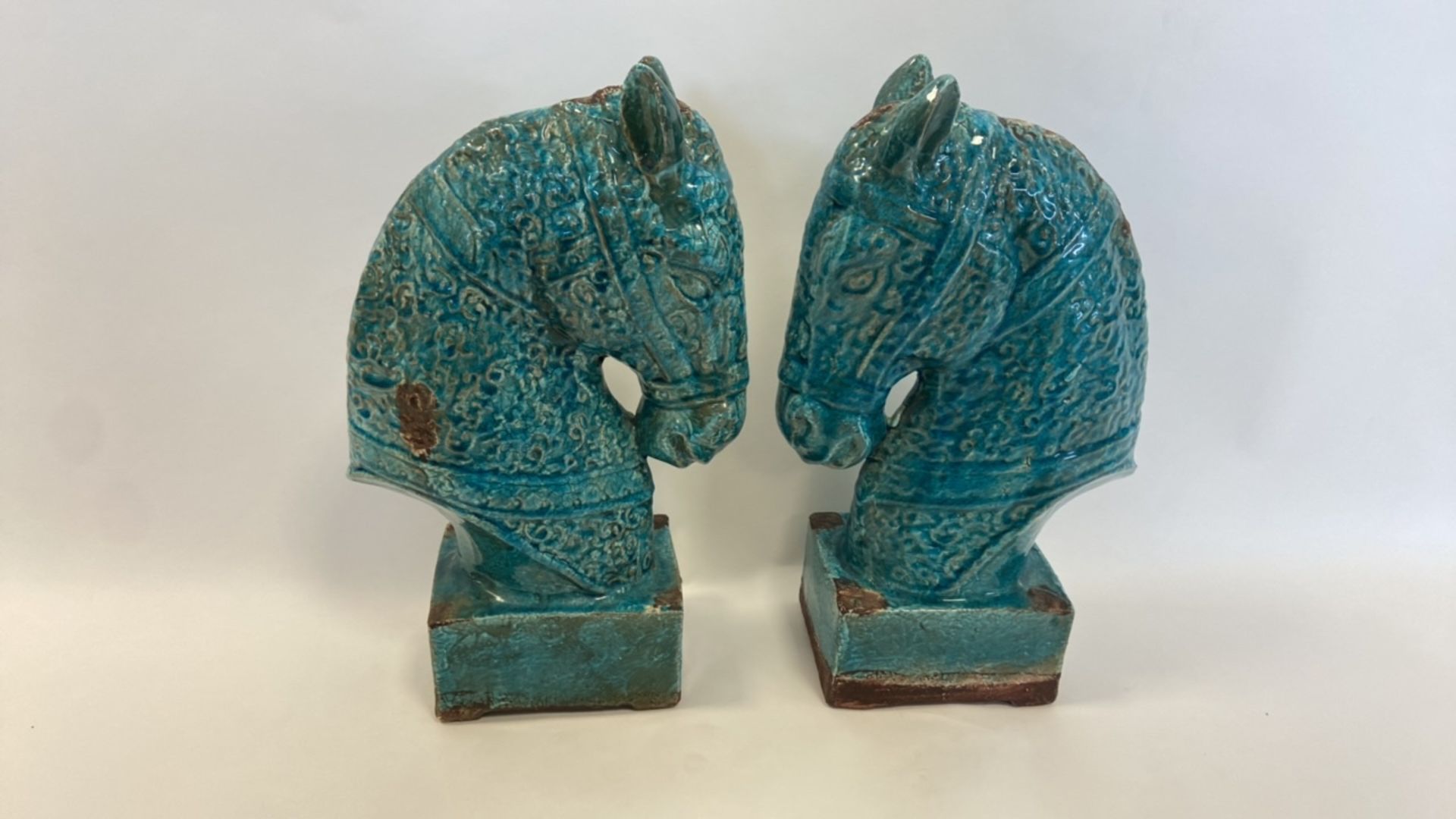 Antique, Handmade Ceramic Horse Statue - Image 7 of 8