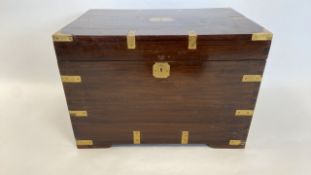 Antique Mahogany Brass Bound Trunk