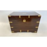 Antique Mahogany Brass Bound Trunk