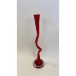 Red Flute Vase