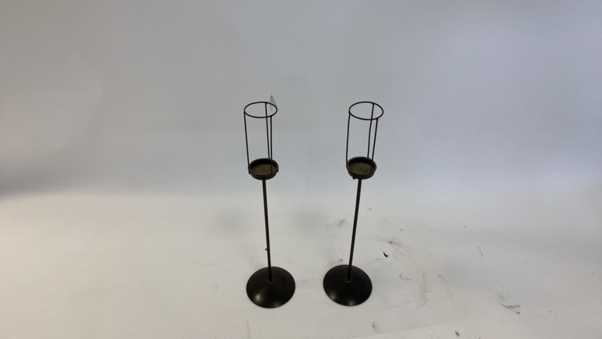 2x Black Candle Holders - Image 4 of 4