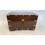 Antique Mahogany Brass Bound Trunk