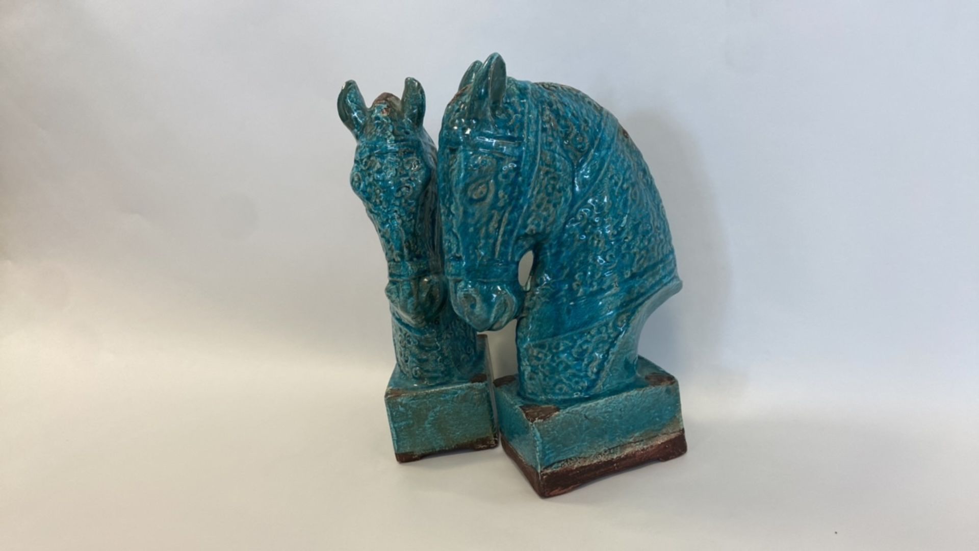 Antique, Handmade Ceramic Horse Statue - Image 2 of 8