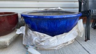 Large Blue Plant Pot