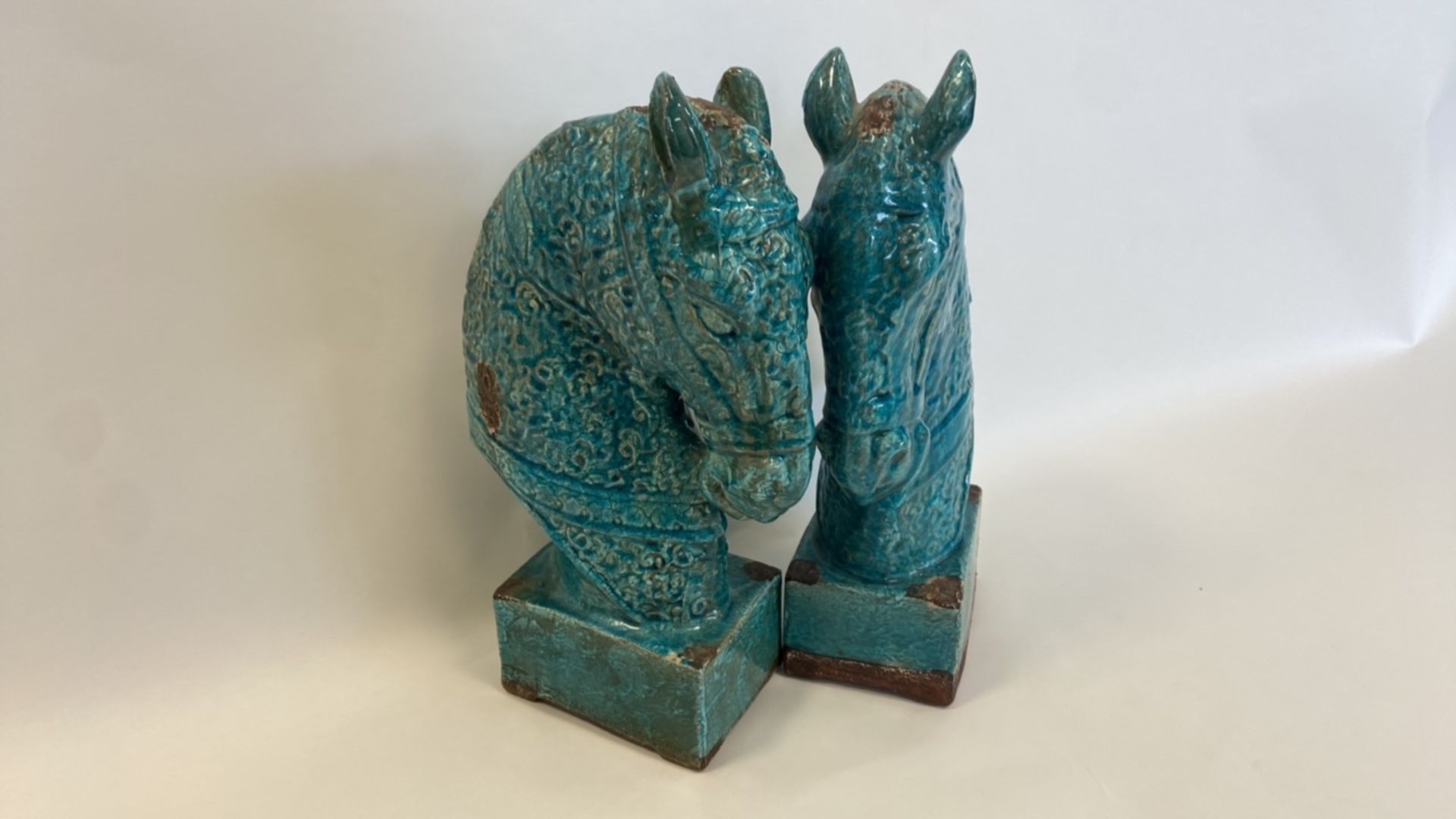Antique, Handmade Ceramic Horse Statue - Image 3 of 8