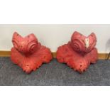 Cast Iron Red Outdoor Wall Mount X2