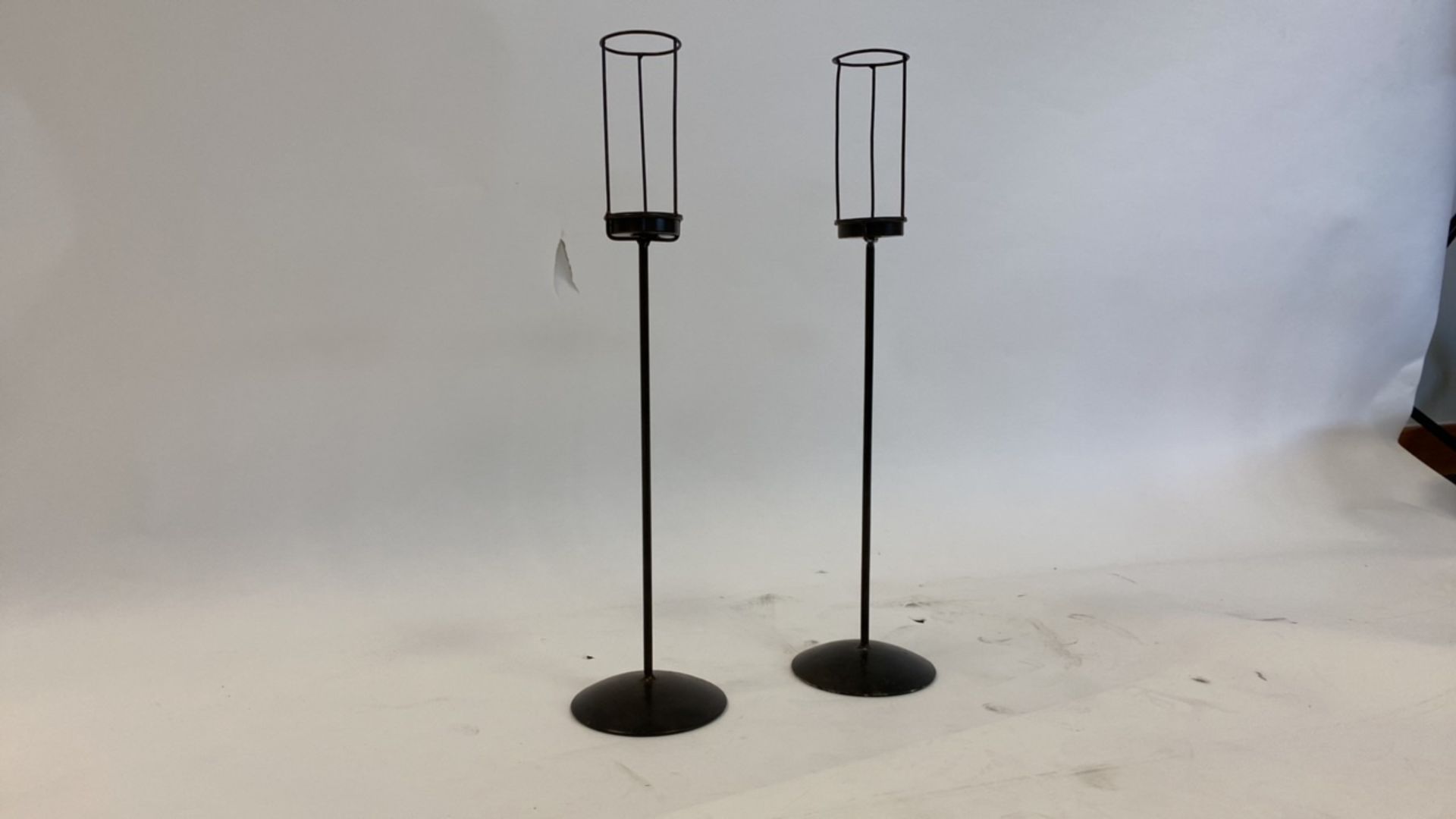 2x Black Candle Holders - Image 2 of 4