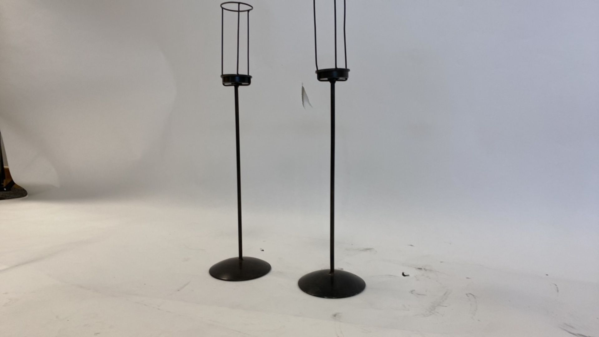 2x Black Candle Holders - Image 3 of 4