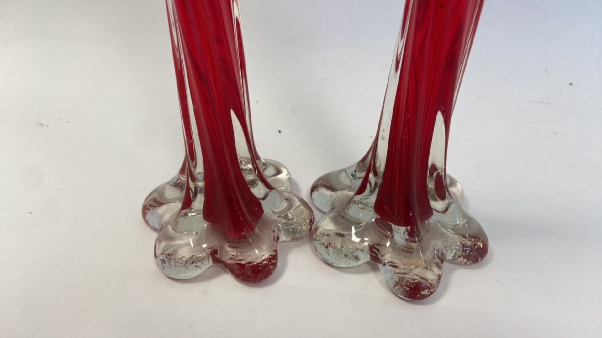 Vintage Italian Twisted Stretch Red Vase - Image 2 of 5