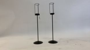 2x Black Candle Holders