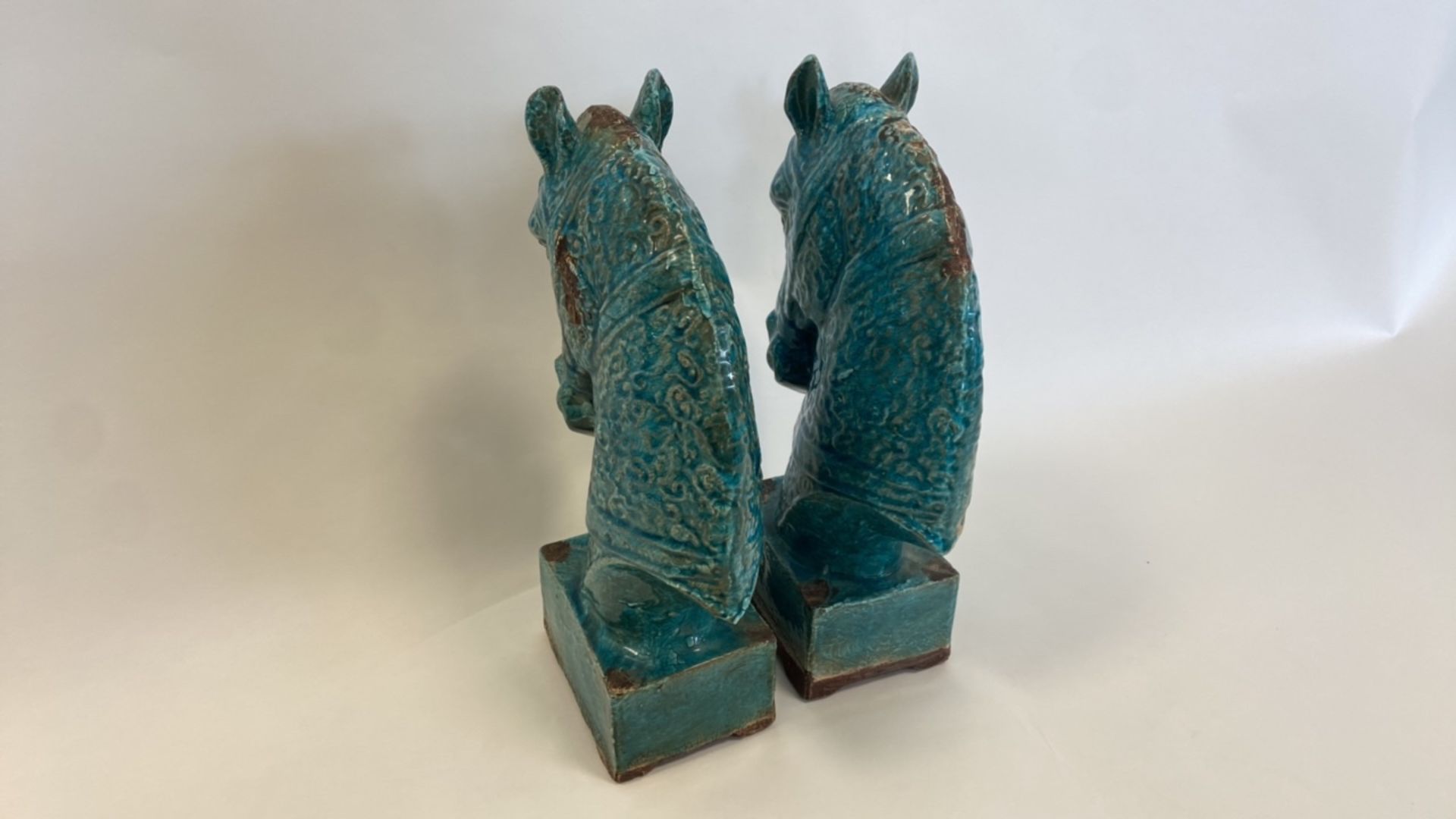 Antique, Handmade Ceramic Horse Statue - Image 5 of 8