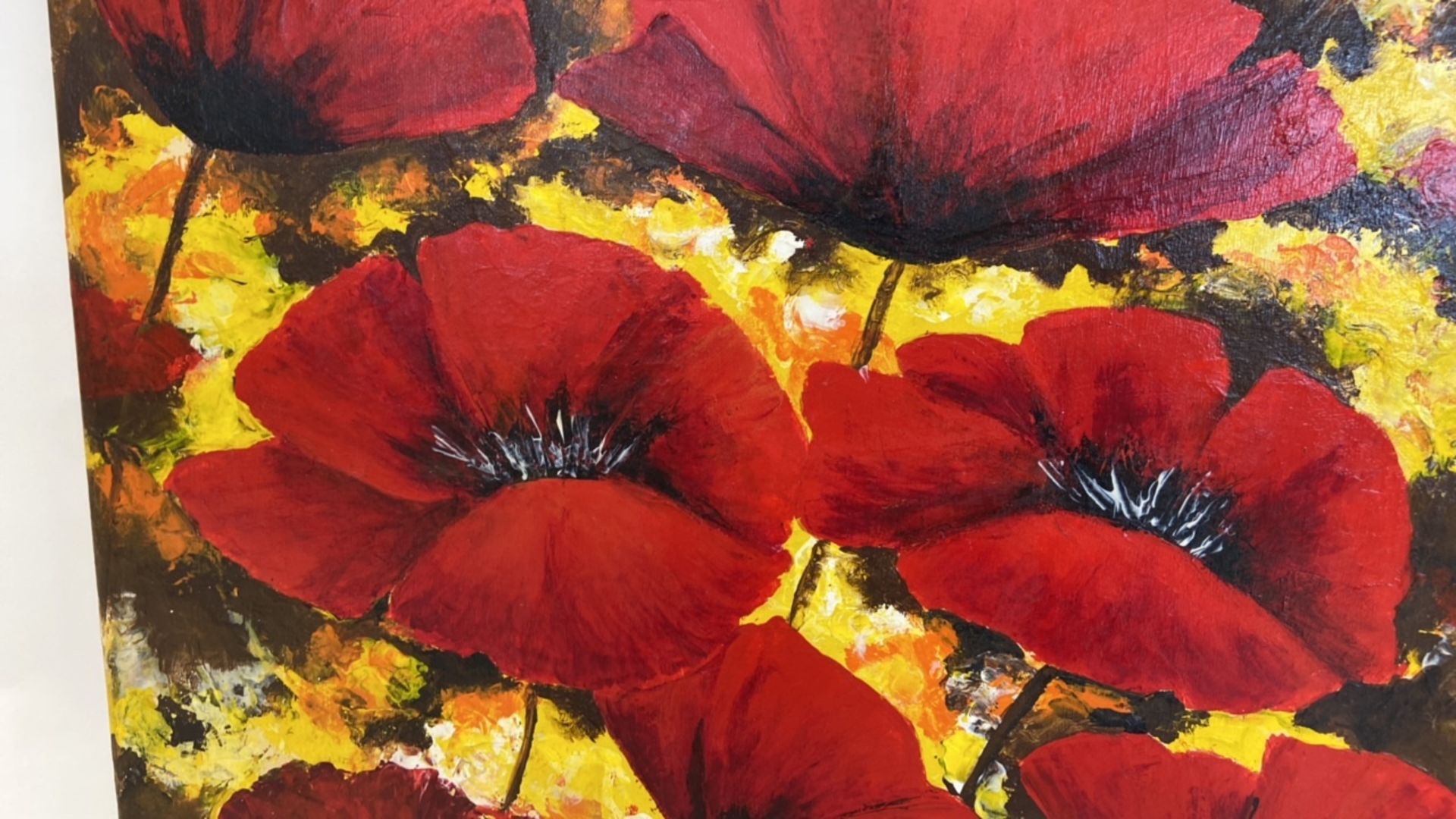 Poppy Acrylic Painting on Canvas - Image 2 of 3