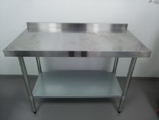 Vogue Stainless Steel Table with Upstand 1200mm