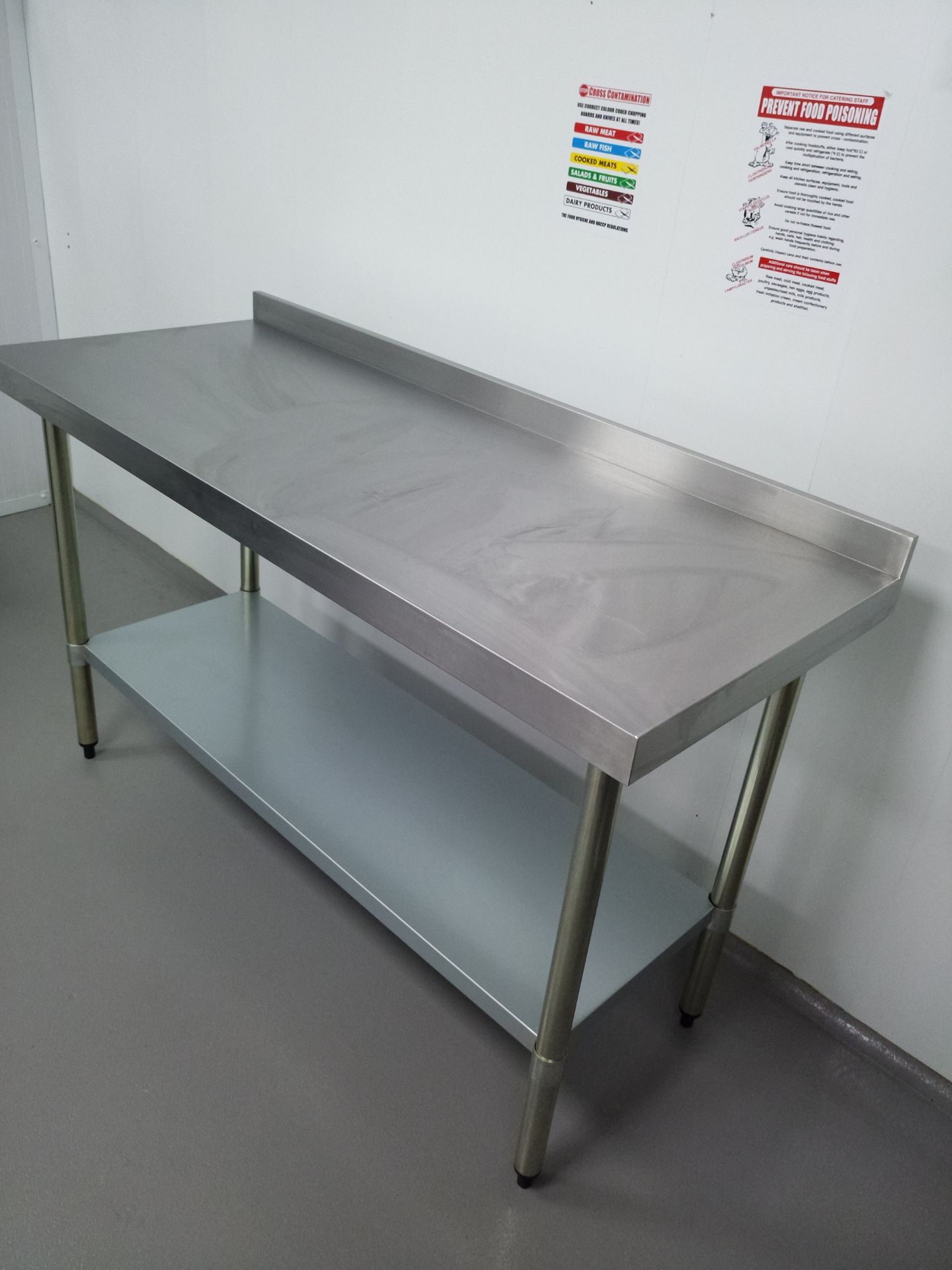 Vogue Stainless Steel Table with Upstand 1500mm - Image 2 of 2