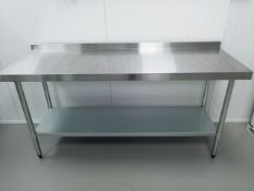 Vogue Stainless Steel Table with Upstand 1800mm