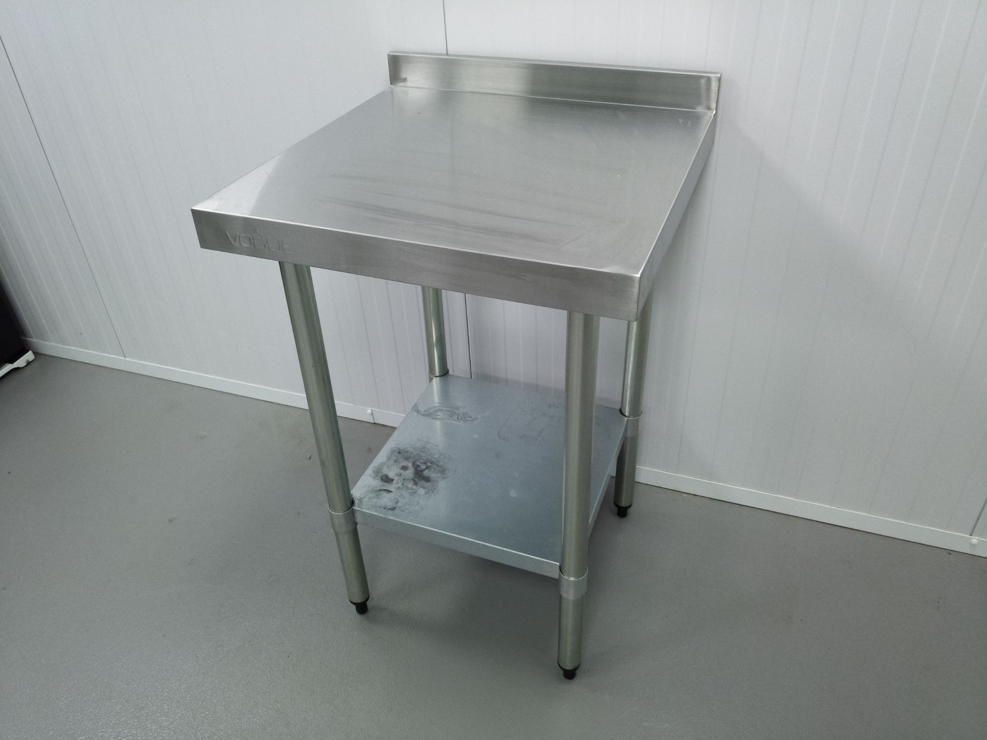 Vogue Stainless Steel Table with Upstand 600mm - Image 2 of 2